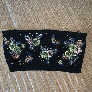 Topshop Sequin Crop Top